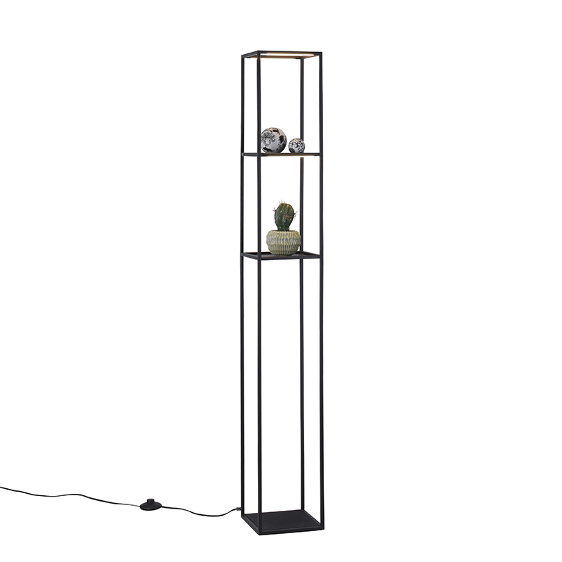 Design vloerlamp zwart incl. LED met touch dimmer - Jitske