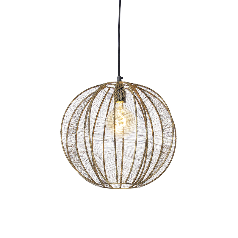 Industriële hanglamp brons met zwart 38 cm - Dong