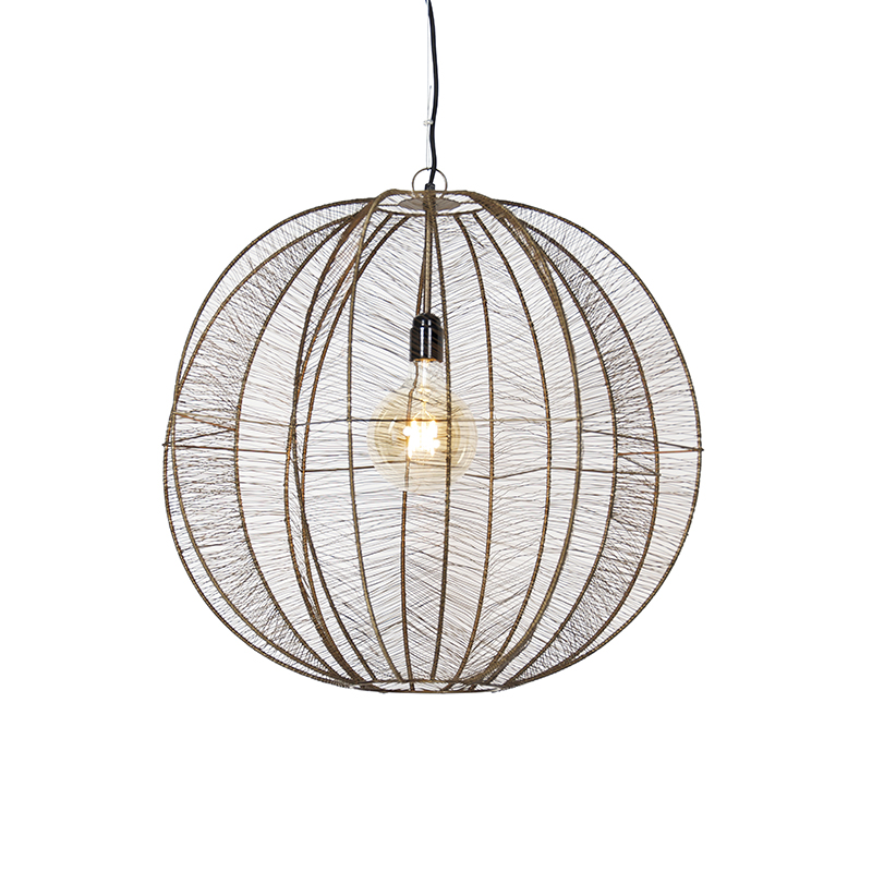 Industriële hanglamp brons met zwart 60 cm - Dong