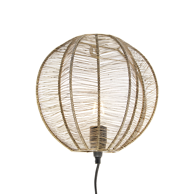 Industriële wandlamp brons met zwart - Dong