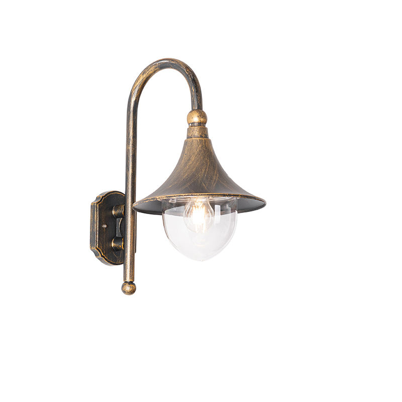 Klassieke buiten wandlamp antiek goud IP44 - Daphne