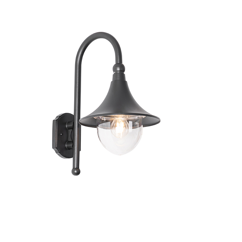 Klassieke buiten wandlamp zwart IP44 - Daphne