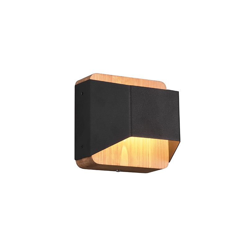 Wandlamp zwart 12 cm incl. LED 3-staps dimbaar - Tyko