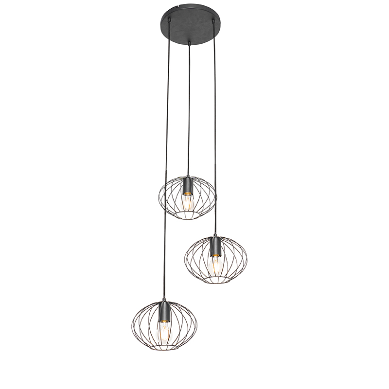 Design hanglamp zwart 3-lichts - Margarita