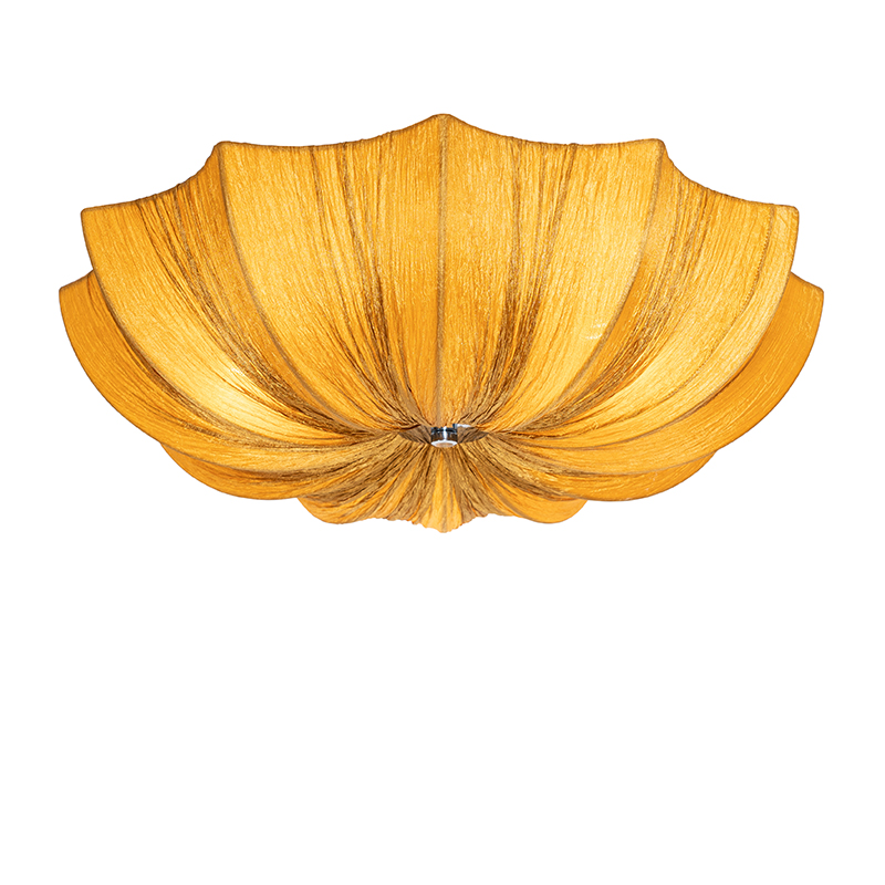 Design plafondlamp goud zijden 52 cm 3-lichts - Plu