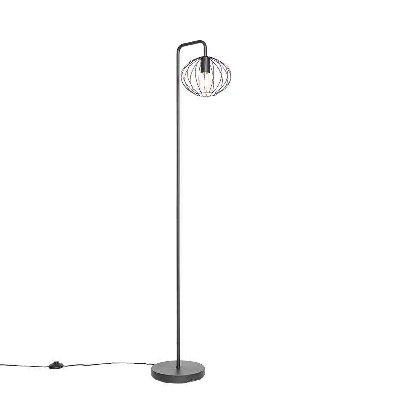 Design vloerlamp zwart 23 cm - Margarita