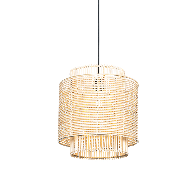 Oosterse hanglamp zwart 34 cm rotan - Maud