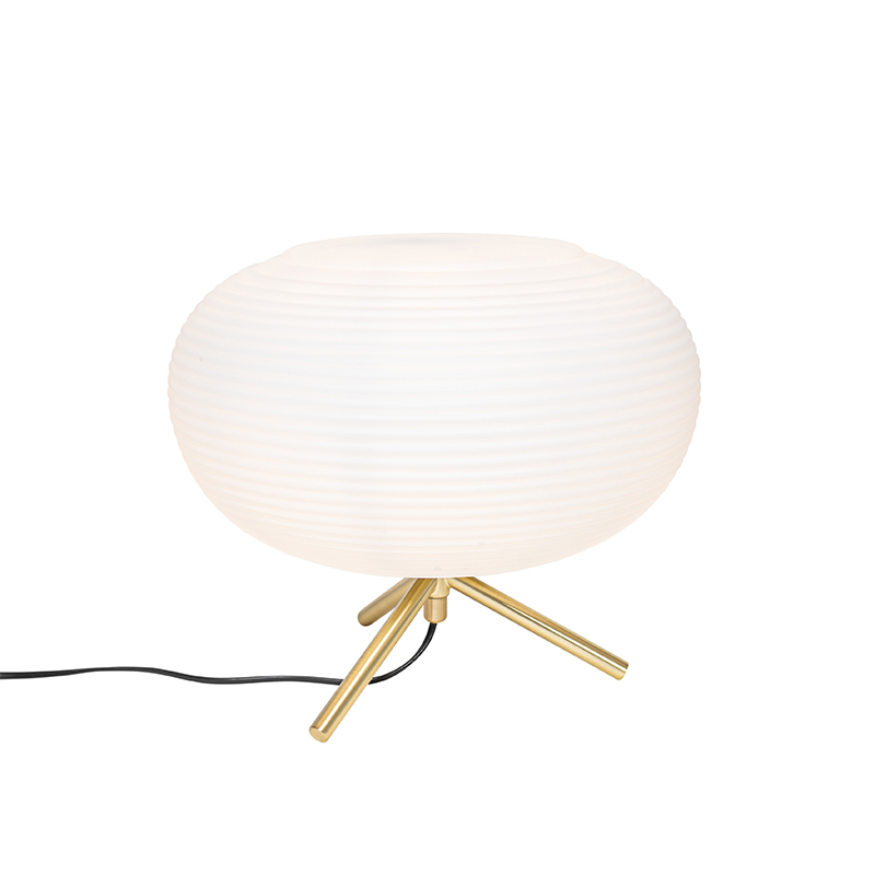 Design tafellamp goud 33 cm met opaal glas - Hero