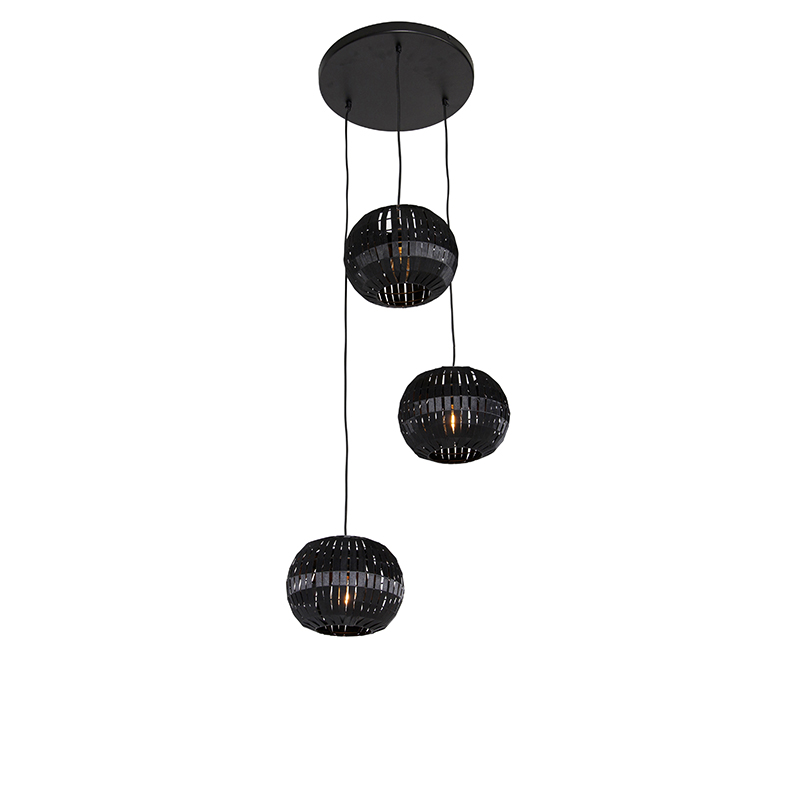 Moderne hanglamp zwart 3-lichts - Zoë