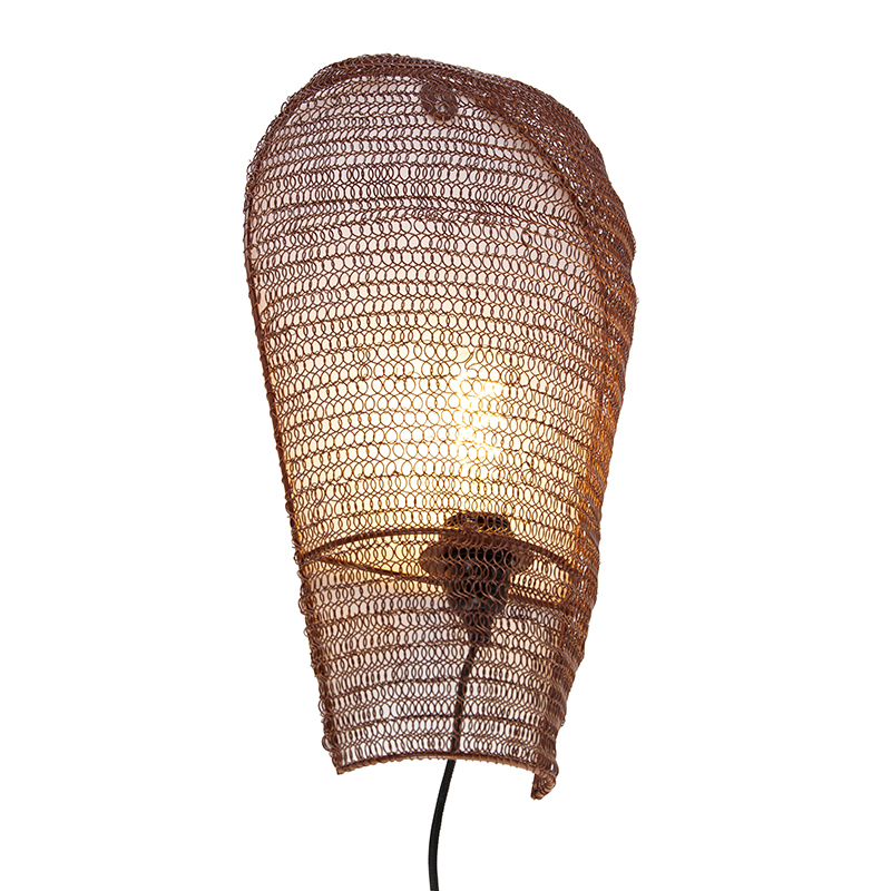 Oosterse wandlamp brons 45 cm - Nidum