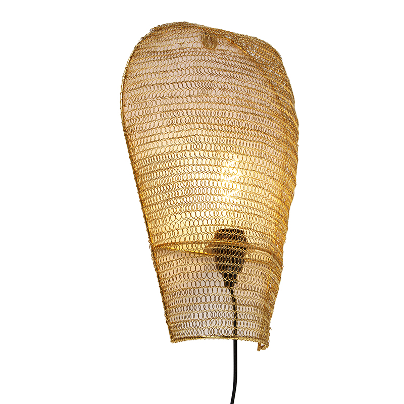 Oosterse wandlamp goud 45 cm - Nidum