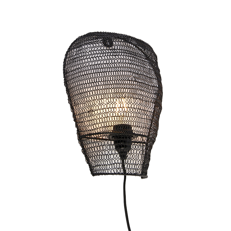 Oosterse wandlamp zwart 35 cm - Nidum