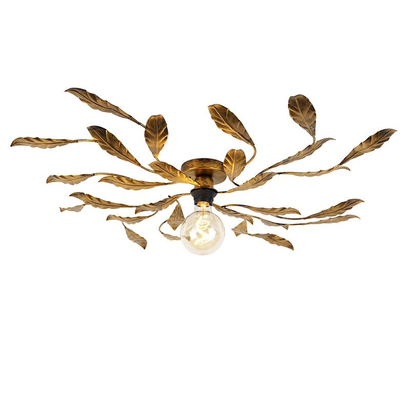 Vintage plafondlamp antiek goud - Linden
