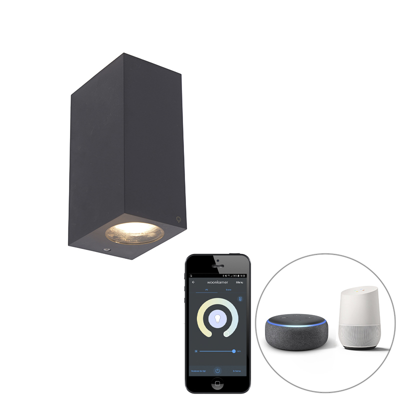 Smart wandlamp grijs van kunststof Incl. Wifi GU10 - Baleno II