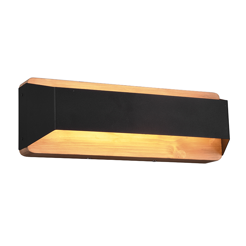 Wandlamp zwart 35 cm incl. LED 3-staps dimbaar - Tyko