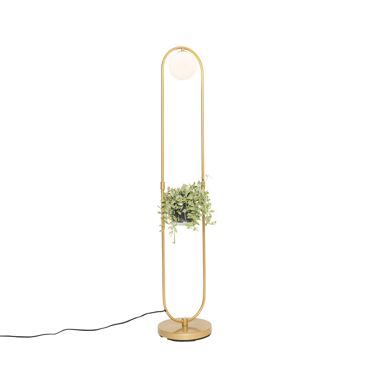 Art deco vloerlamp goud met wit glas - Isabella