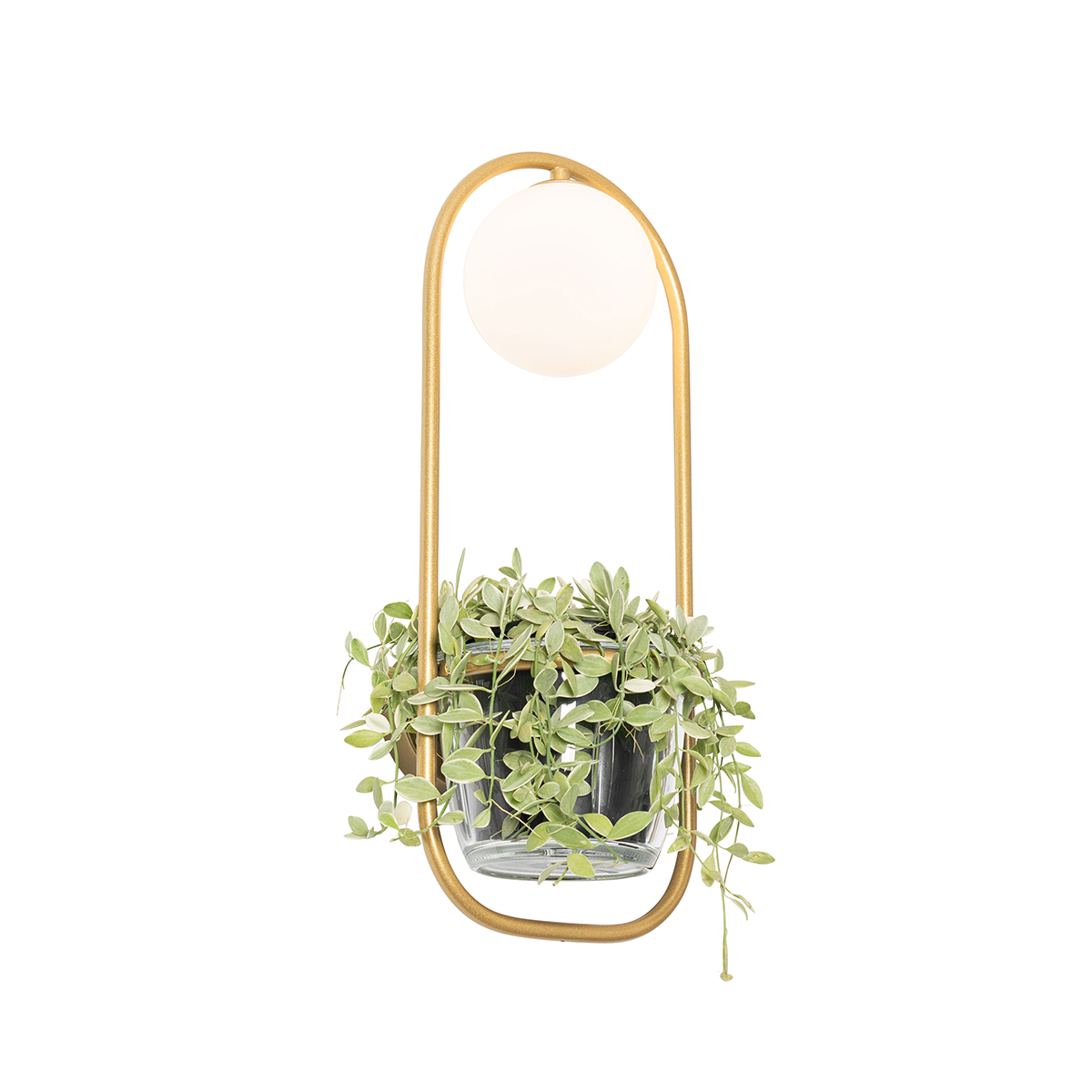 Art deco wandlamp goud met wit glas - Isabella