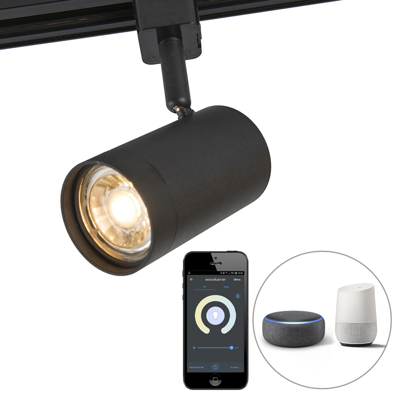 Smart railspot zwart 1-fase incl. Wifi GU10 - Jeana