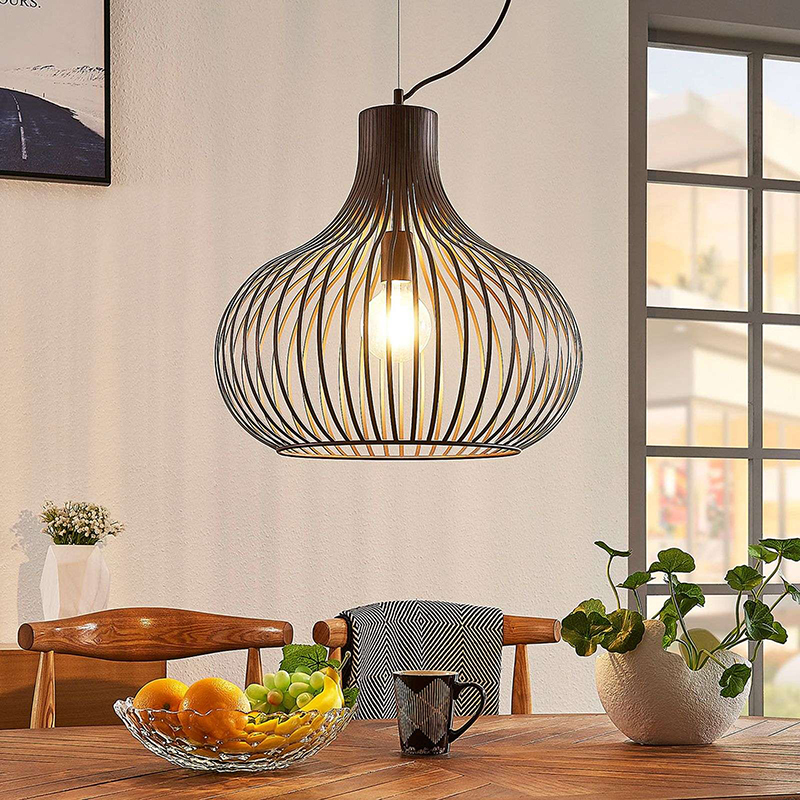 Designová závěsná lampa hnědá 48 cm - Frances