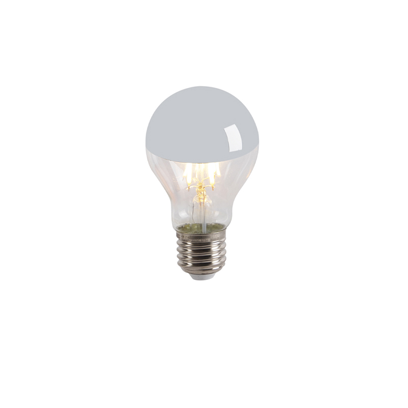 E27 dimbare LED lamp kopspiegel zilver A60 4
