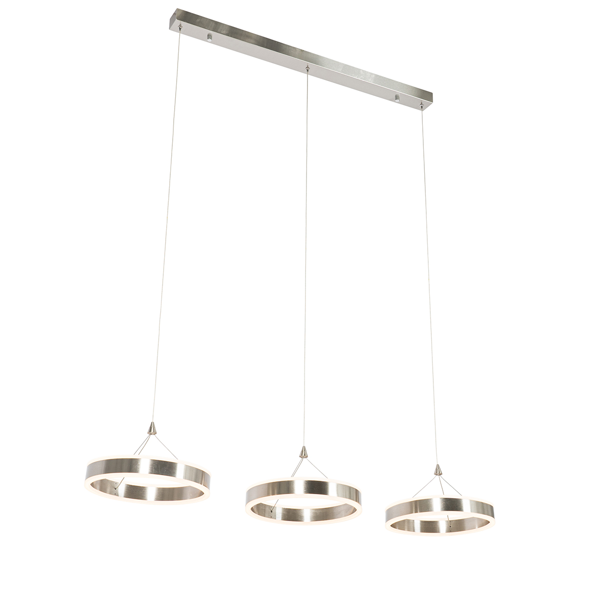 Hanglamp staal langwerpig incl. LED 3-staps dimbaar 3-lichts - Lyani