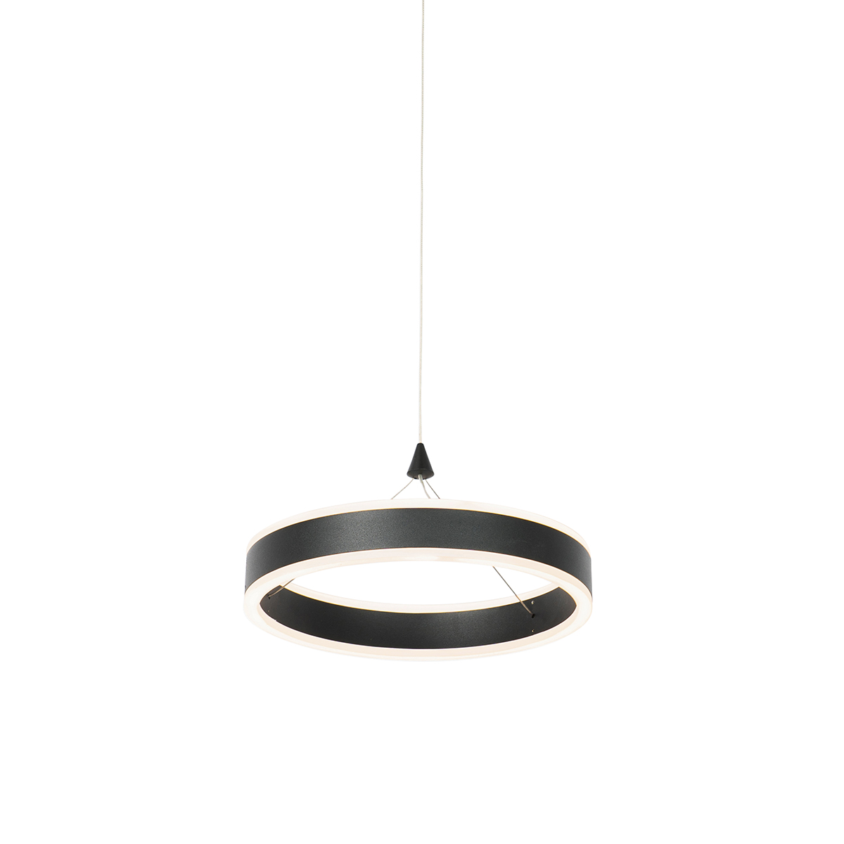 Hanglamp zwart 30 cm incl. LED 3-staps dimbaar - Lyani