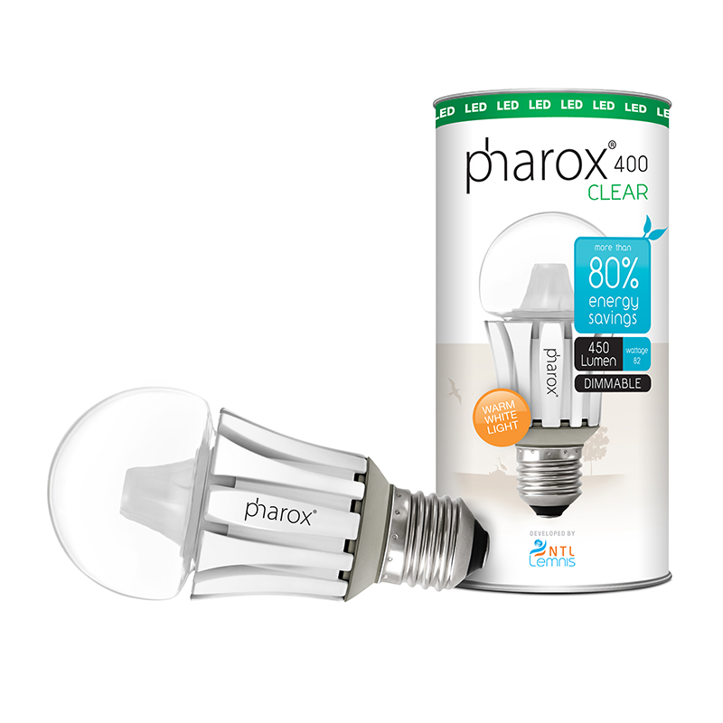 LED žárovka Pharox 400 Clear E27 8W