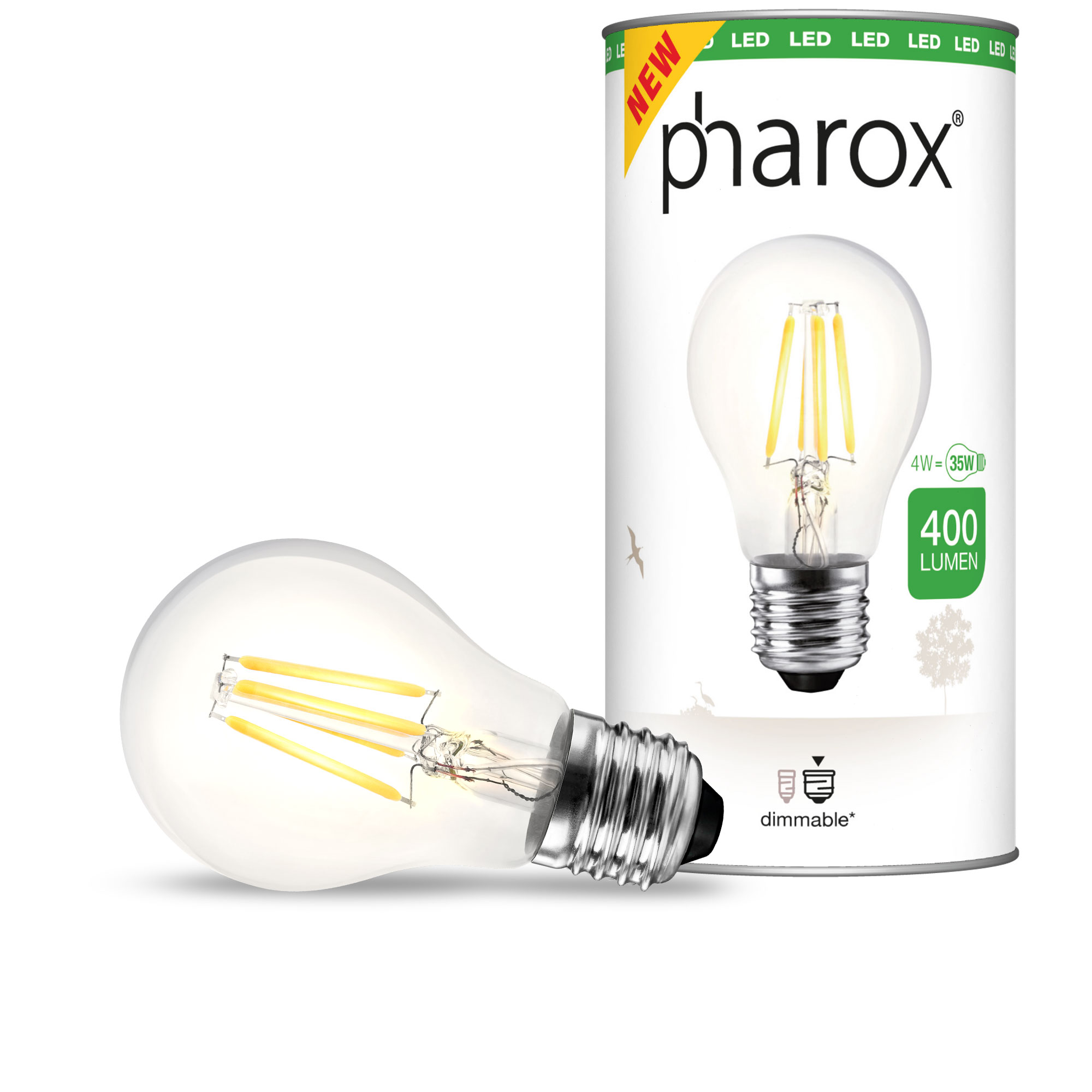 LED žárovka Pharox čirá E27 4W 400 lumenů