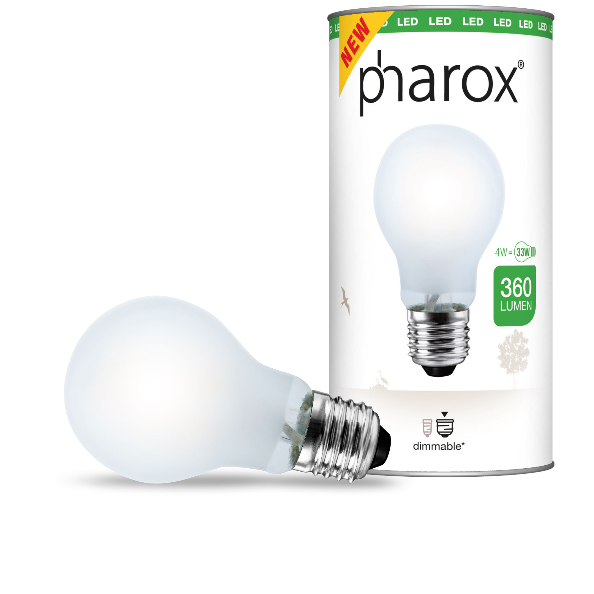LED žárovka Pharox matná E27 4W 360 lumenů