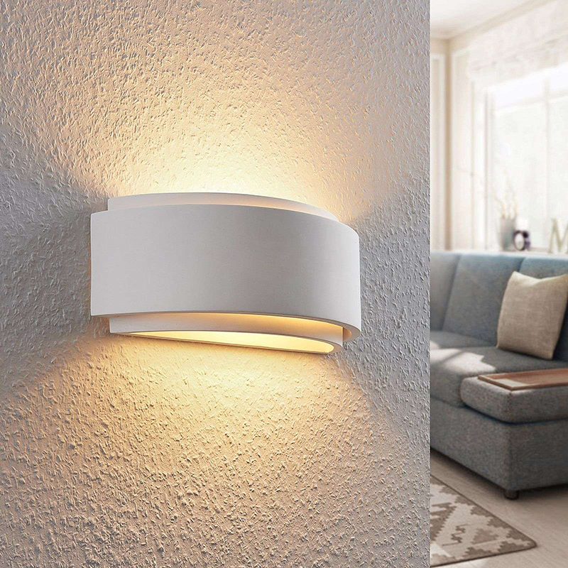 Moderne wandlamp wit gips - Cassian