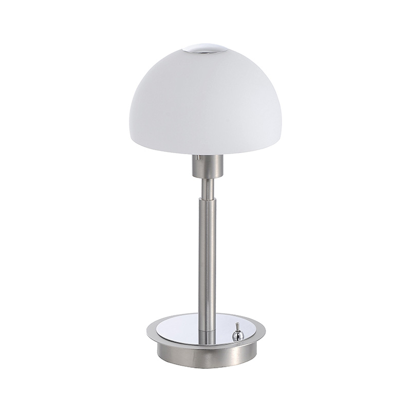 Moderní rovná stolní lampa z oceli s kulovým sklem - Verona