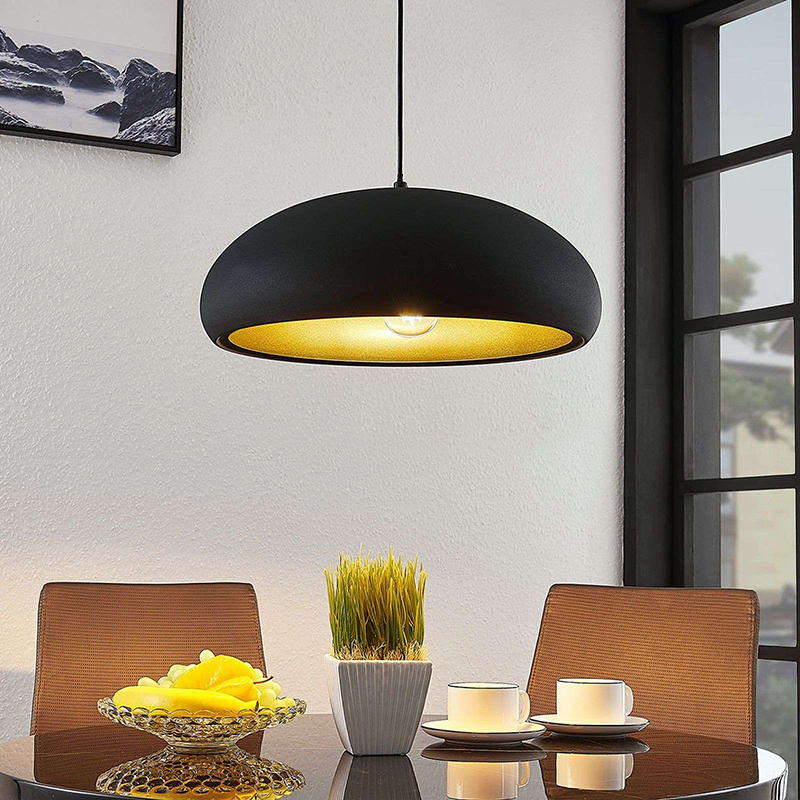 Moderní závěsná lampa černá se zlatem - Gerwina