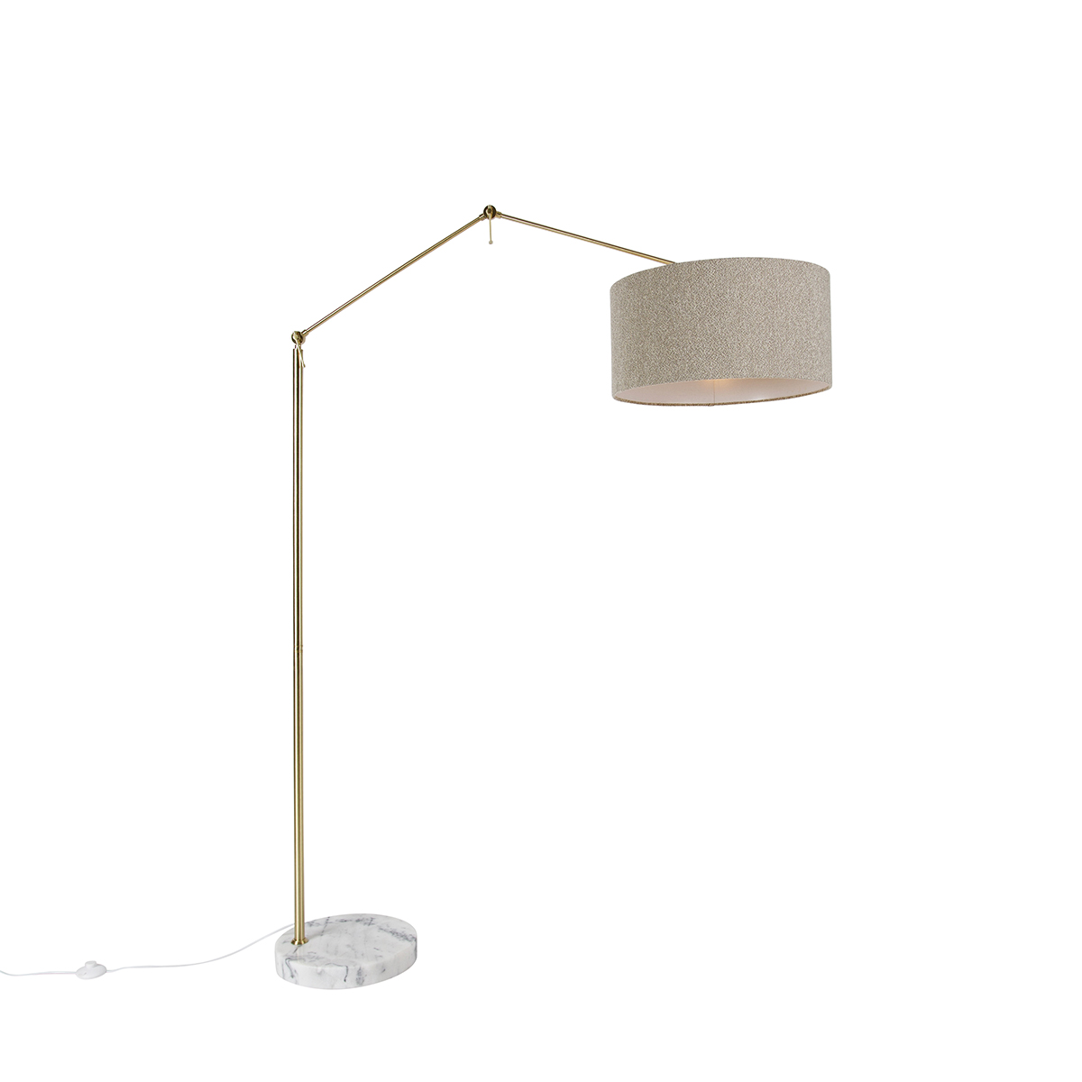 Vloerlamp goud met boucle kap taupe 50 cm verstelbaar - Editor