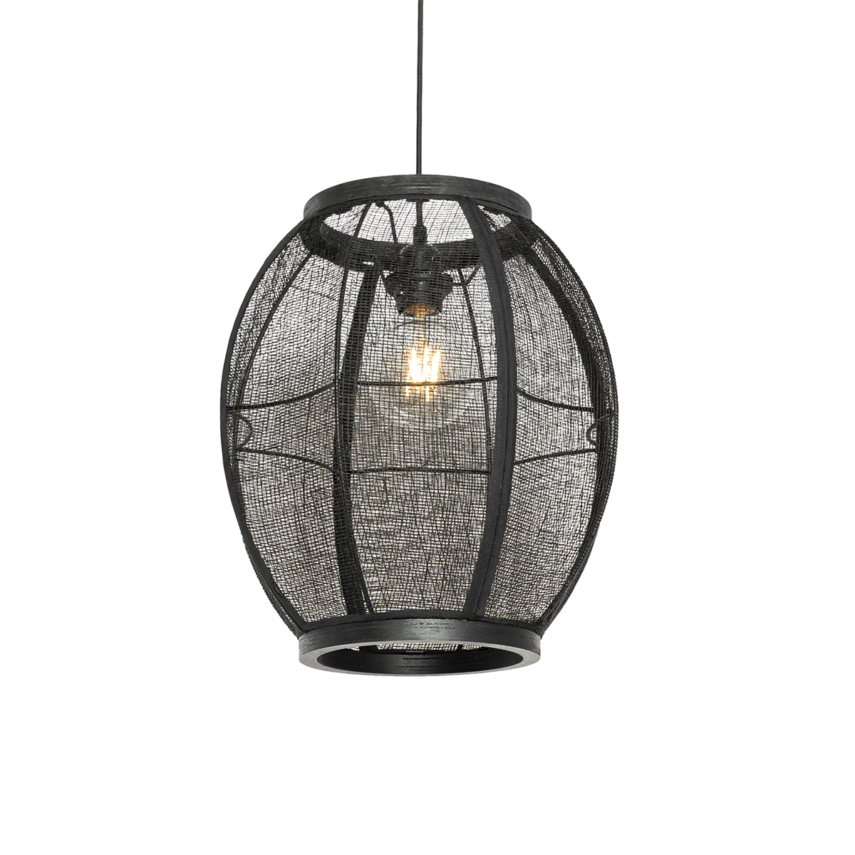 Oosterse hanglamp zwart 35 cm - Rob