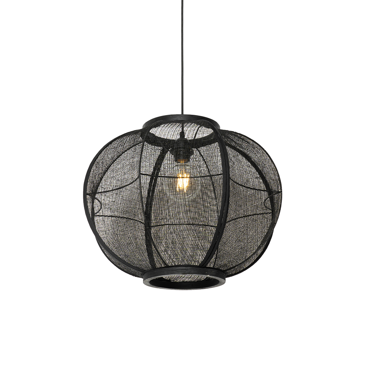 Oosterse hanglamp zwart 48 cm - Rob