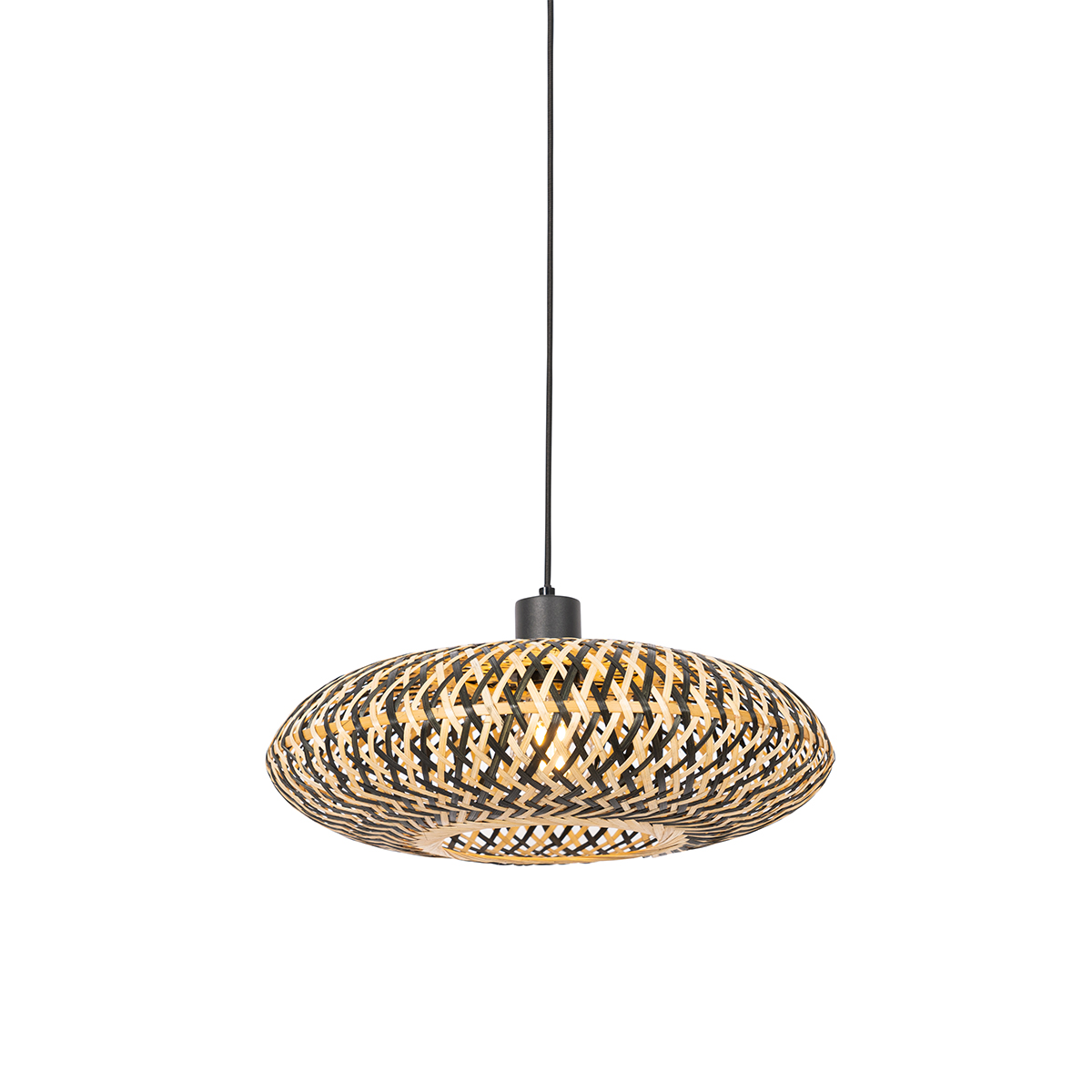 Oosterse hanglamp zwart bamboe 40 cm - Ostrava