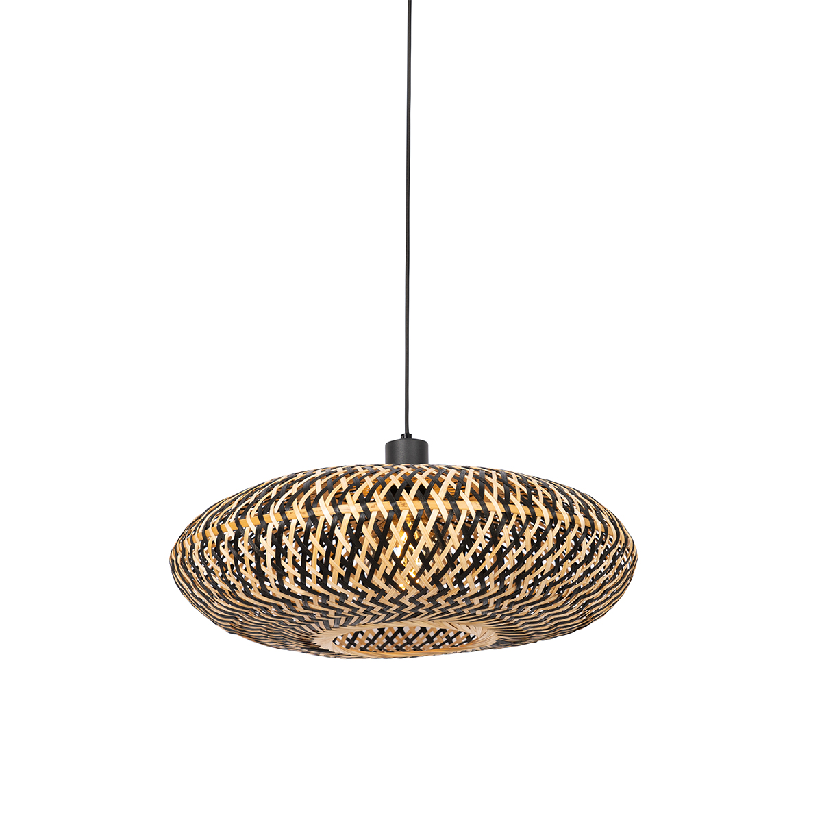 Oosterse hanglamp zwart bamboe 50 cm - Ostrava