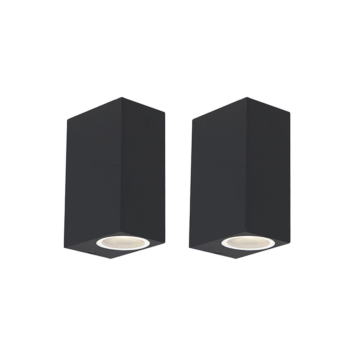 Set van 2 moderne wandlampen zwart 2-lichts IP44 - Baleno
