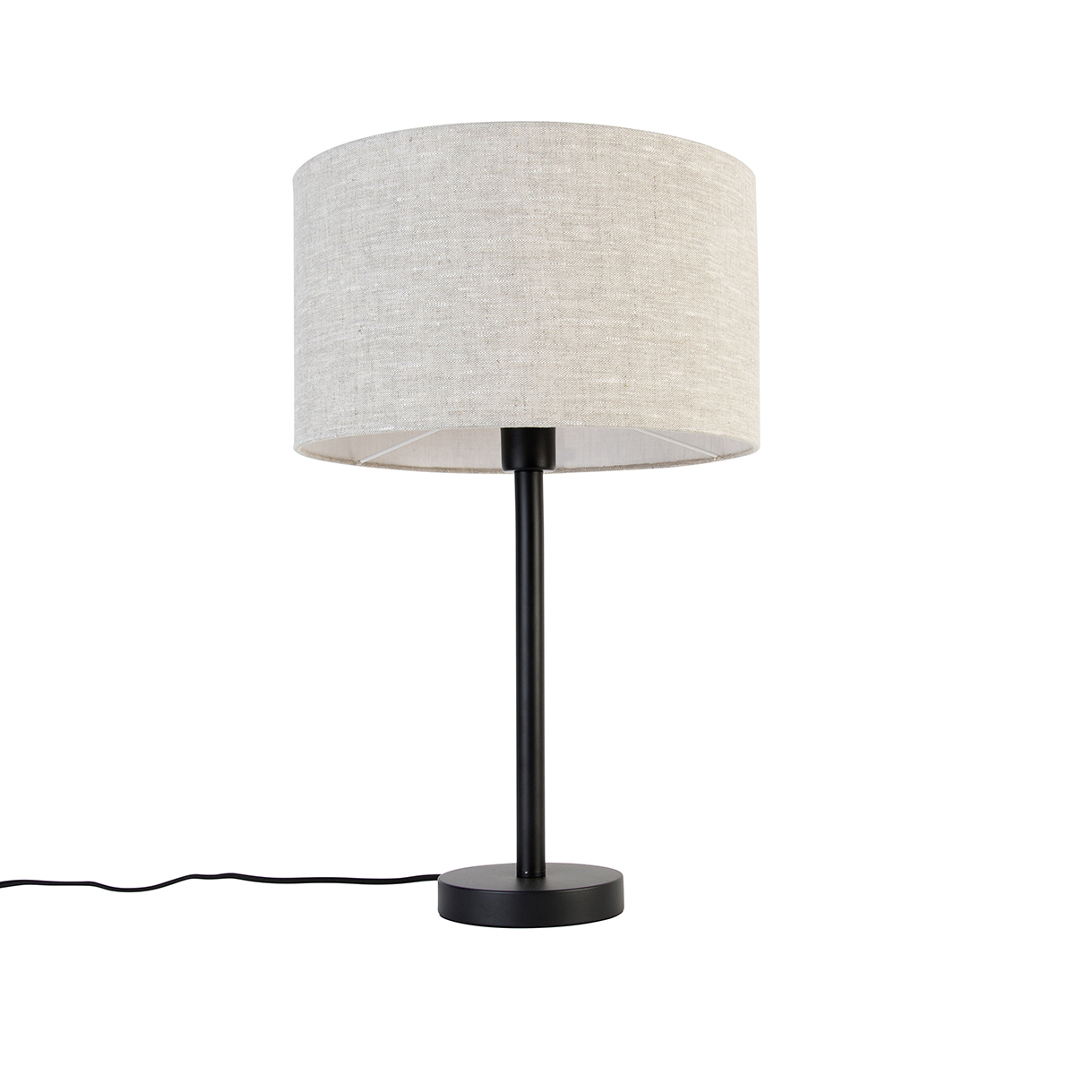 Moderní stolní lampa černá se stínítkem světle šedá 35 cm - Simplo