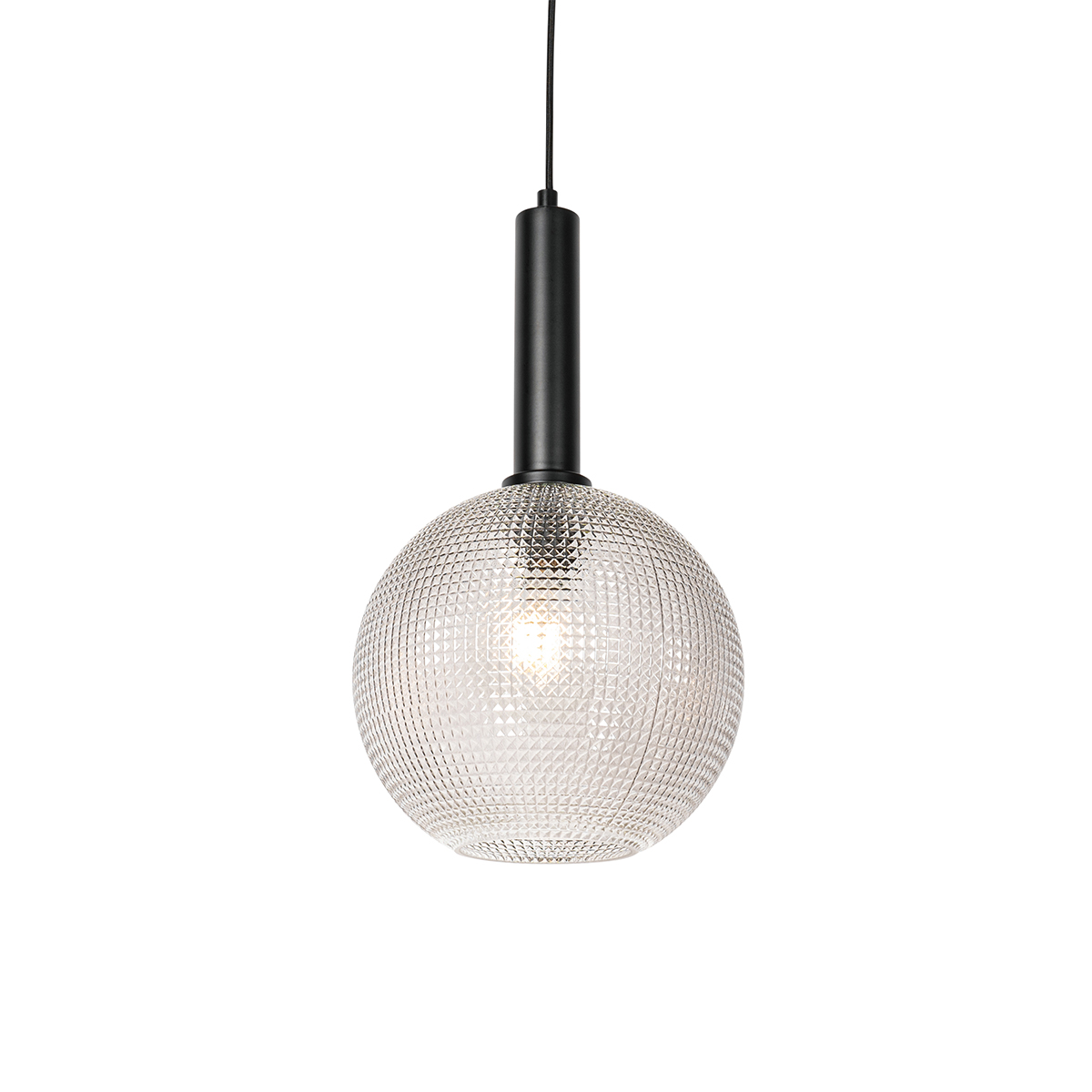 Design hanglamp zwart met smoke glas - Chico