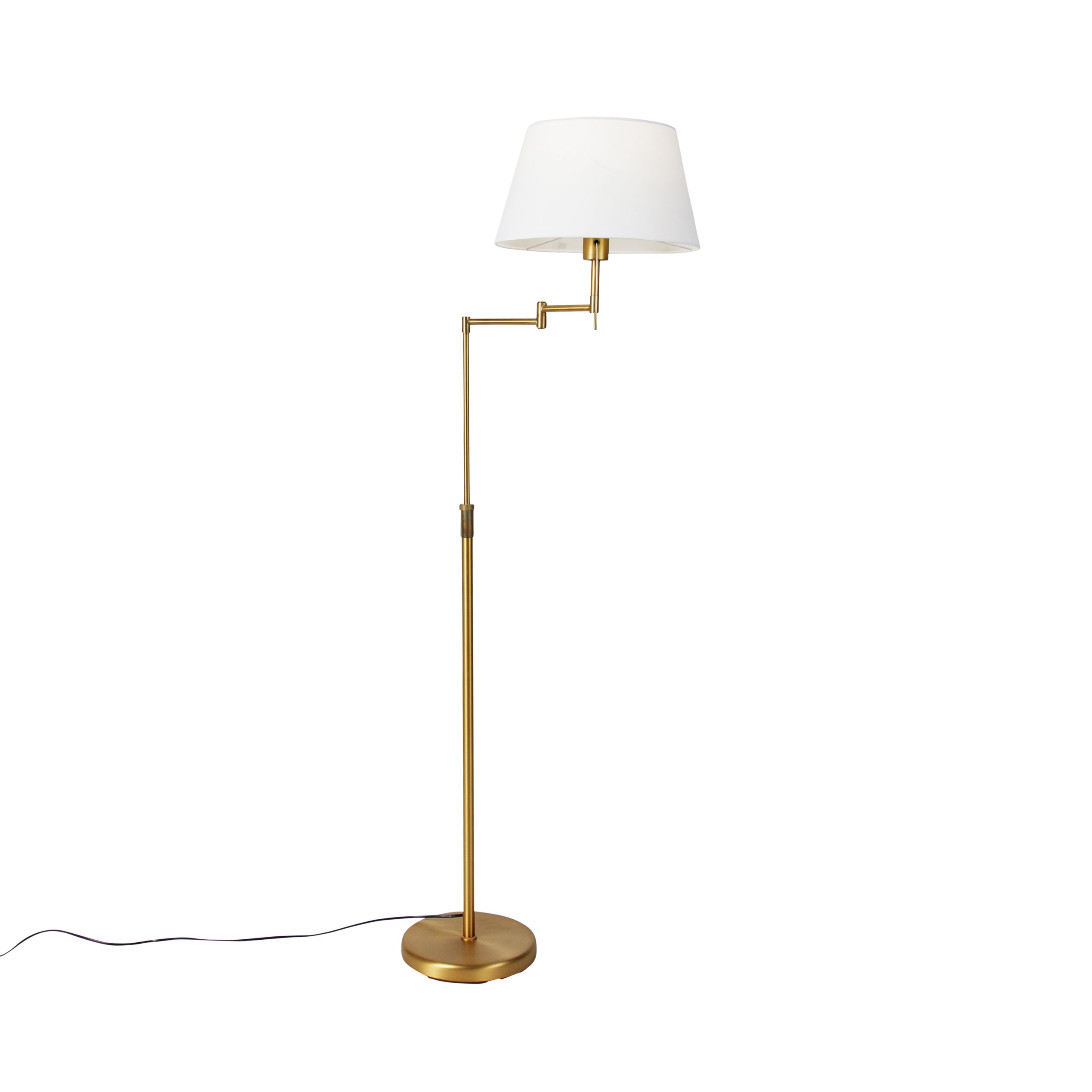 Smart vloerlamp brons met witte kap incl. Wifi A60 - Ladas Deluxe
