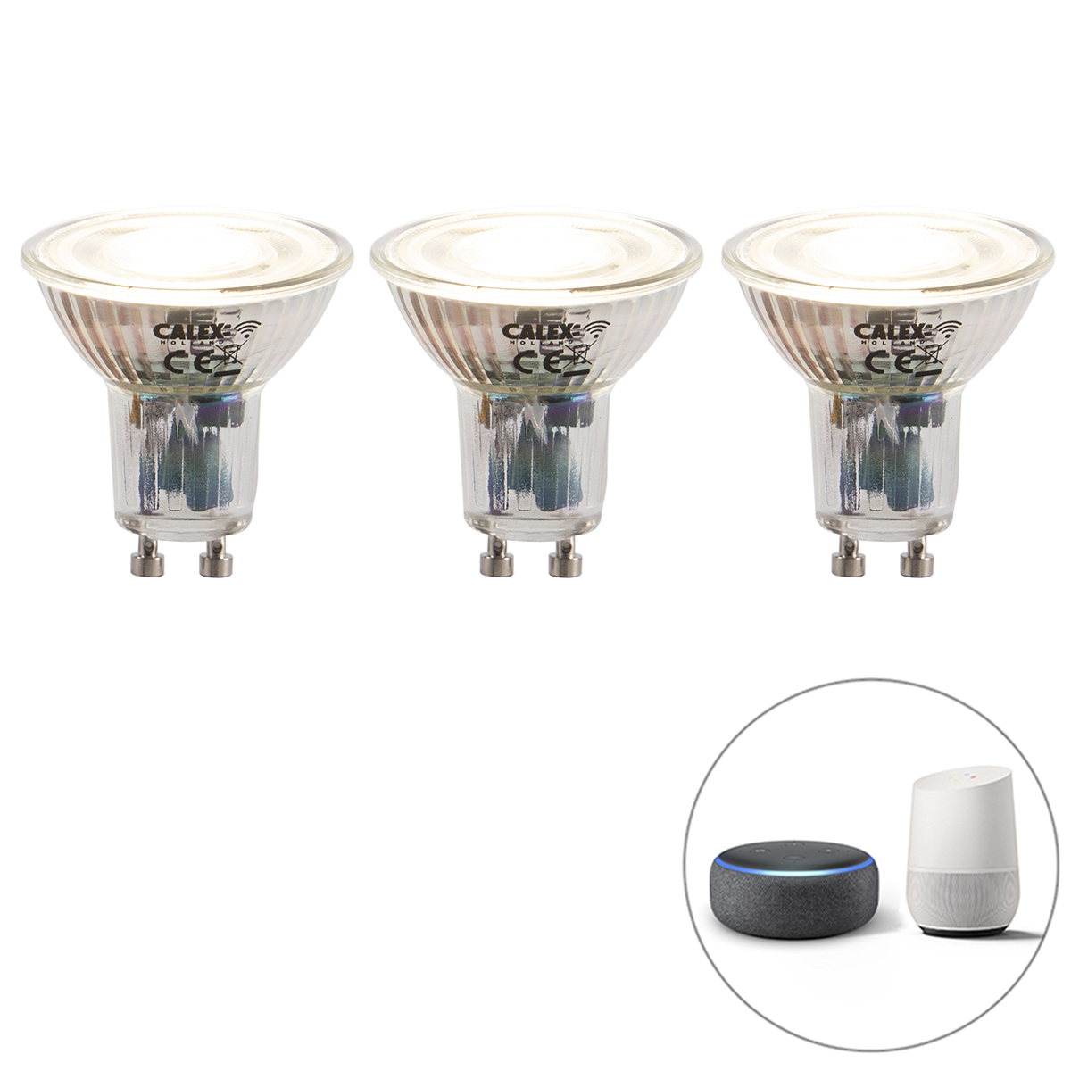 Set van 6 smart GU10 dimbare LED lampen 5W 380 lm 2200-4000K