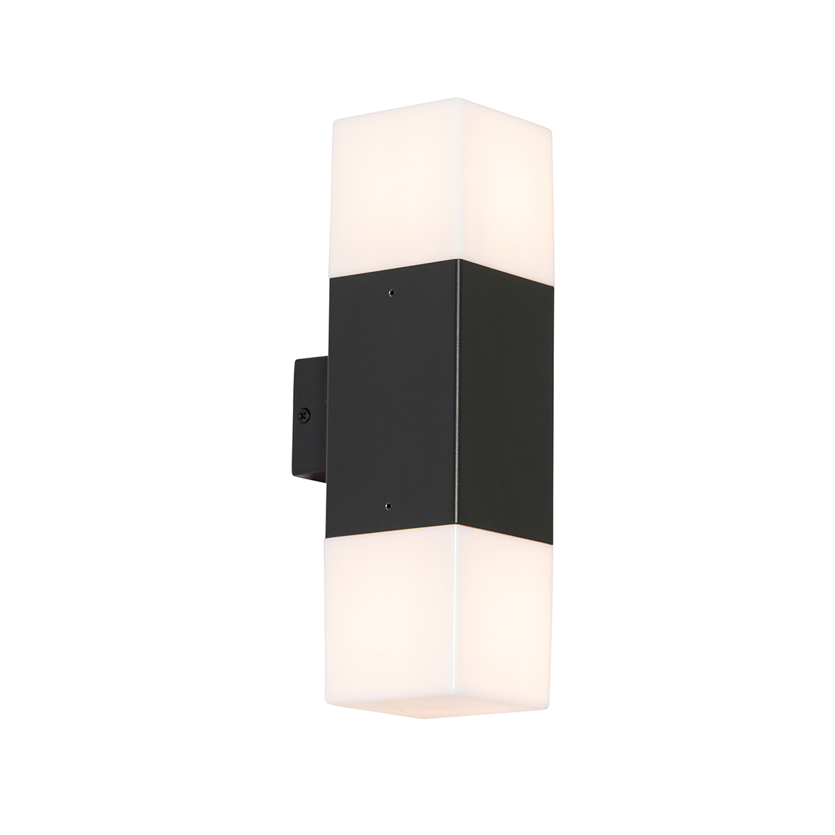 Buiten wandlamp zwart met opale kap 2-lichts IP44 - Denmark