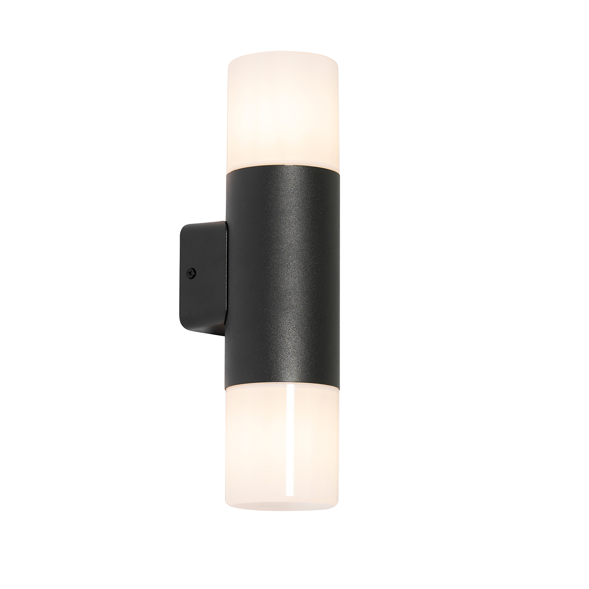 Buiten wandlamp zwart met opale kap 2-lichts IP44 - Odense