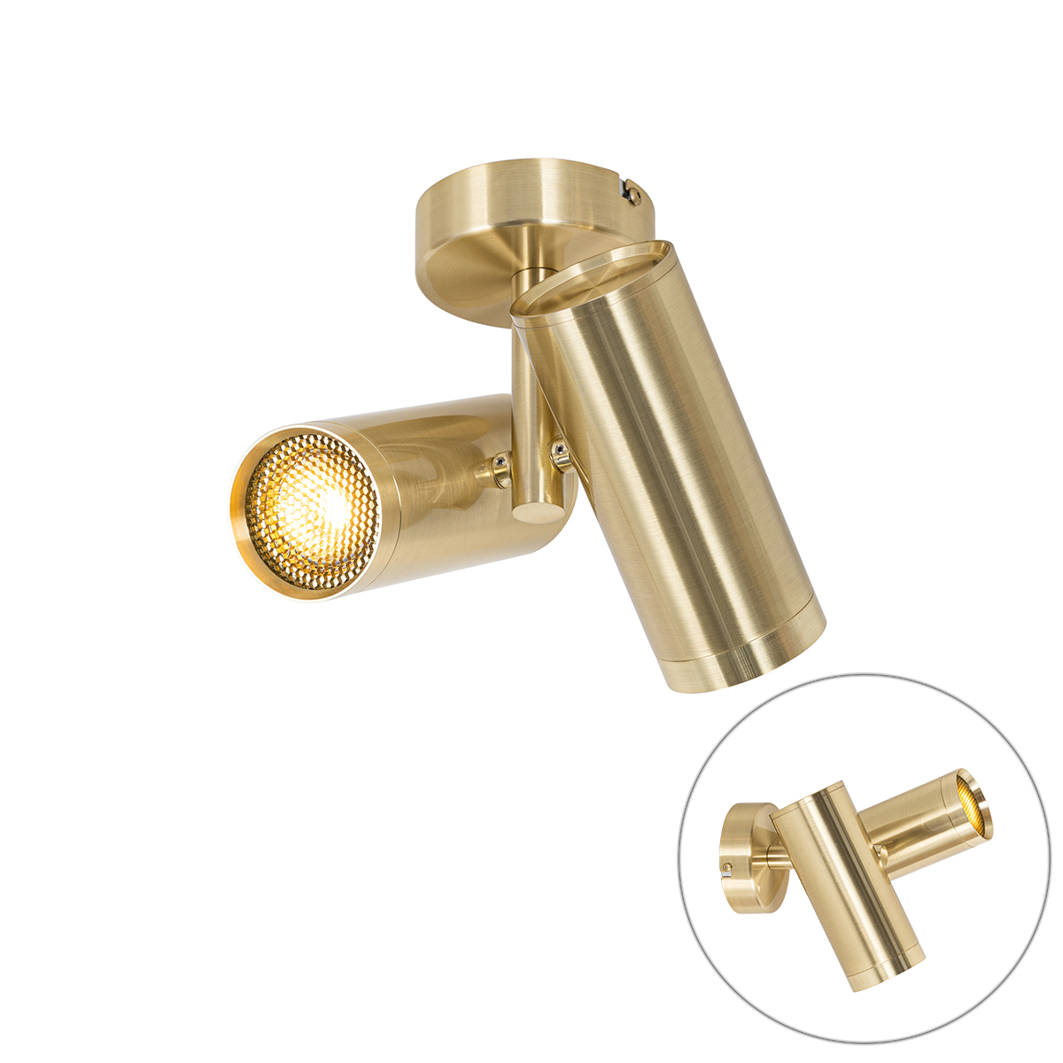 Design spot goud verstelbaar 2-lichts - Scopio Honey