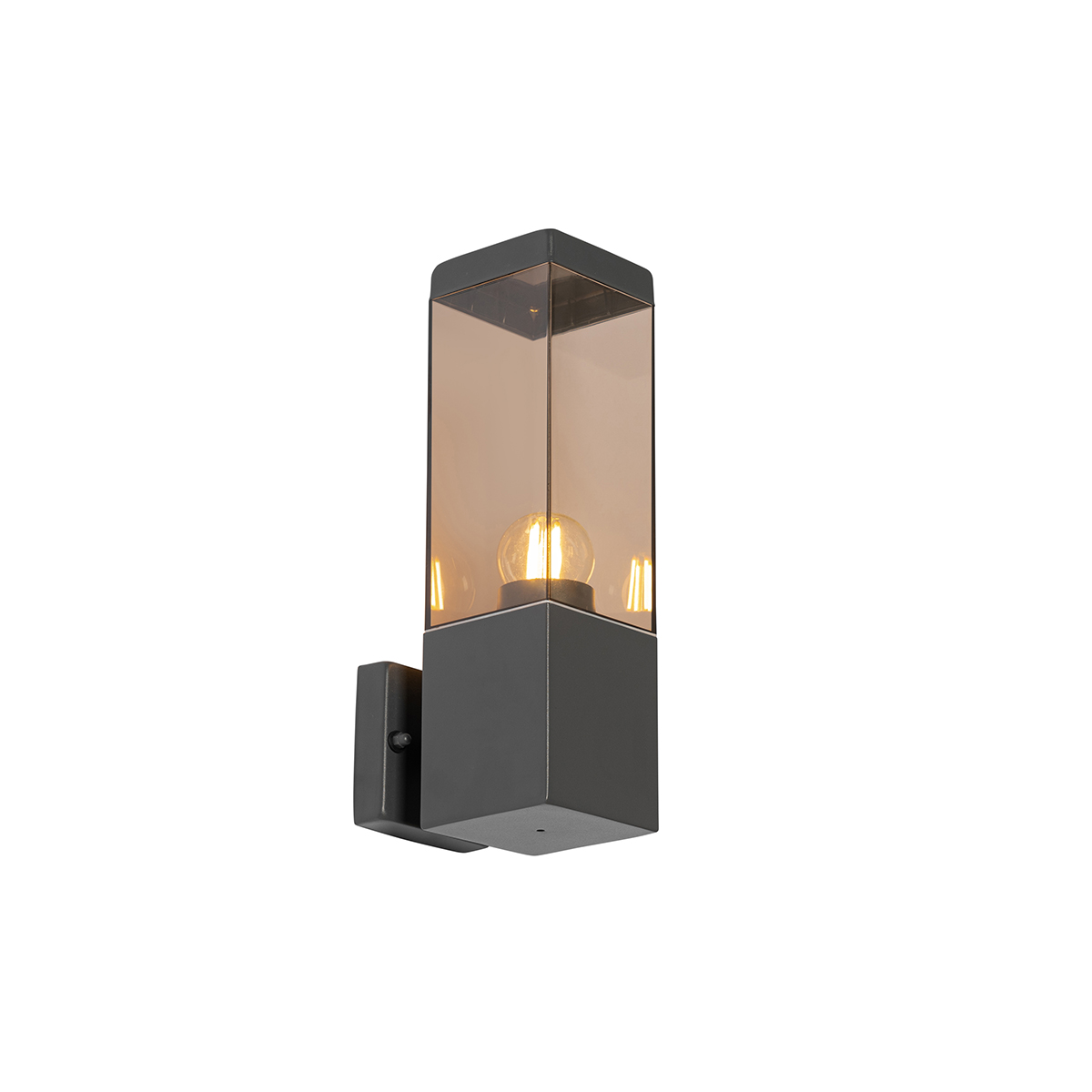 Moderne buiten wandlamp donkergrijs met smoke - Malios