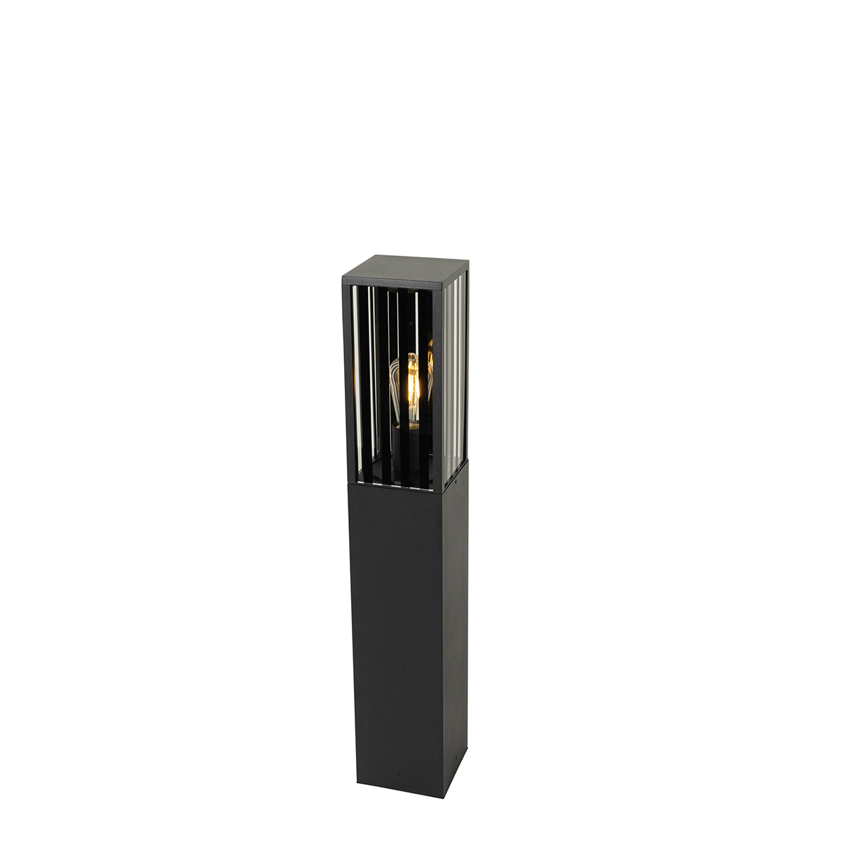 Moderne staande buitenlamp zwart met smoke 80 cm IP44 - Dijon