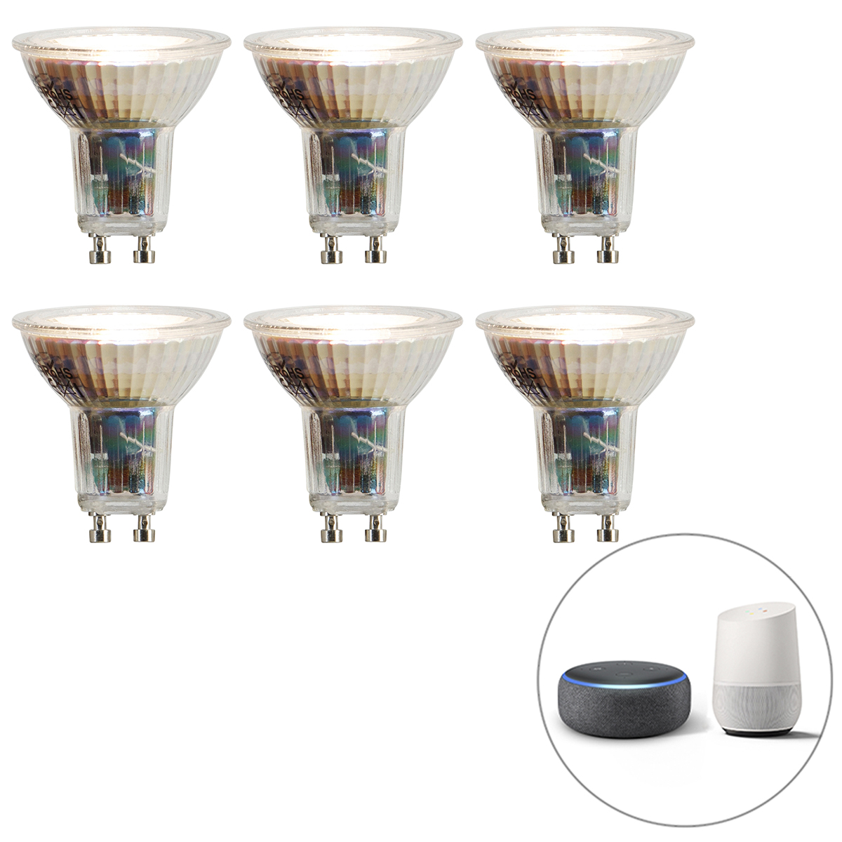 Set van 6 smart GU10 dimbaar in Kelvin LED lampen 4