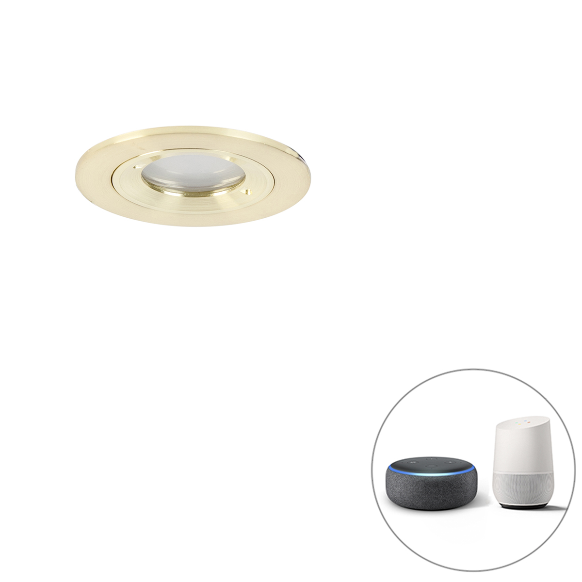 Smart inbouwspot goud rond IP44 incl. Wifi GU10 - Xena