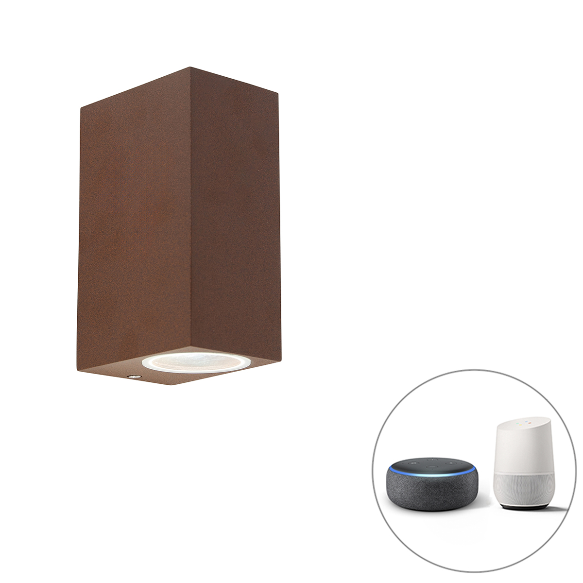 Smart wandlamp roestbruin IP44 incl. 2 Wifi GU10 - Baleno